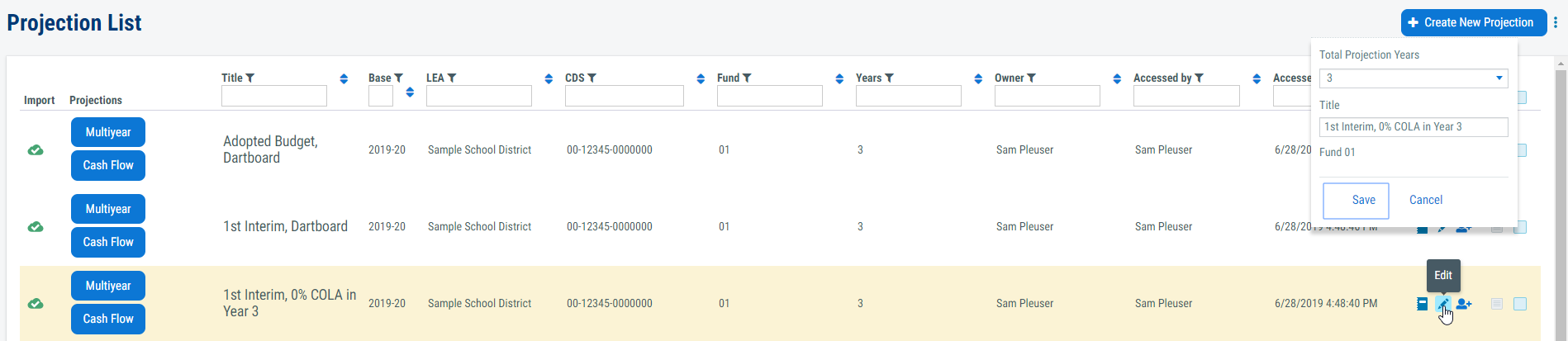 Image of editable fields
