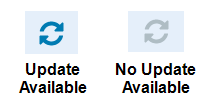 Image of refresh button active with update available and deactivated without update available